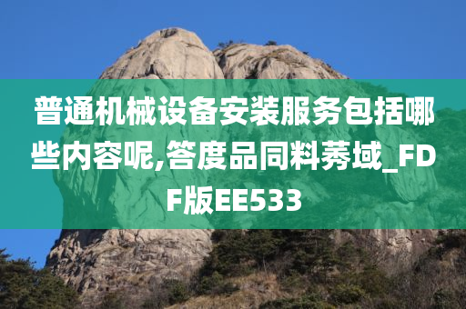 普通机械设备安装服务包括哪些内容呢,答度品同料莠域_FDF版EE533