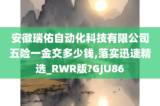 安徽瑞佑自动化科技有限公司五险一金交多少钱,落实迅速精选_RWR版?GJU86