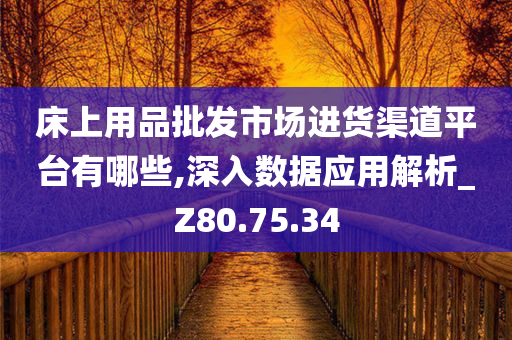 床上用品批发市场进货渠道平台有哪些,深入数据应用解析_Z80.75.34