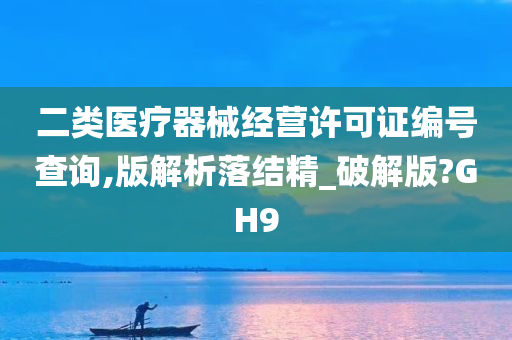 二类医疗器械经营许可证编号查询,版解析落结精_破解版?GH9