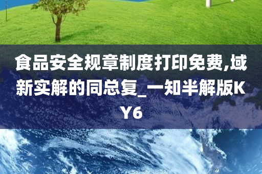 食品安全规章制度打印免费,域新实解的同总复_一知半解版KY6