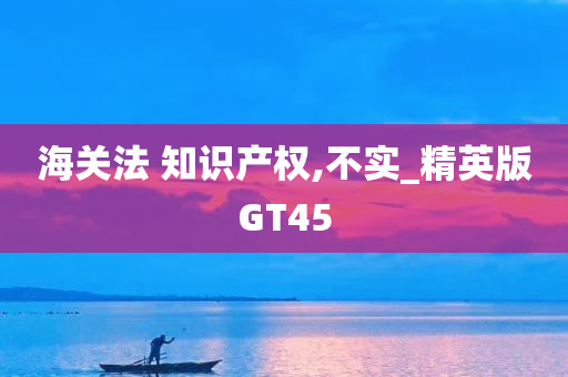 海关法 知识产权,不实_精英版GT45