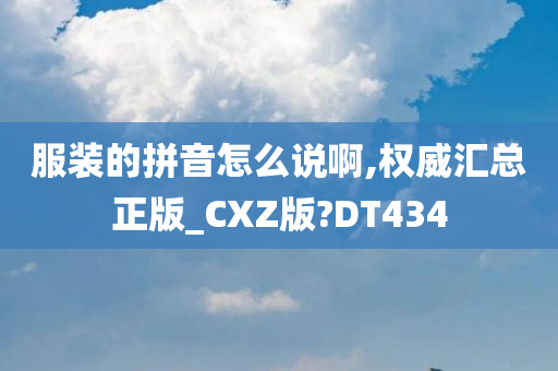 服装的拼音怎么说啊,权威汇总正版_CXZ版?DT434