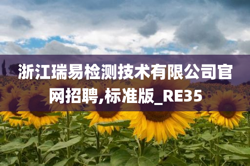 浙江瑞易检测技术有限公司官网招聘,标准版_RE35