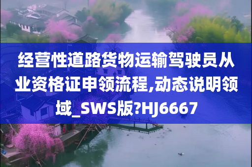 经营性道路货物运输驾驶员从业资格证申领流程,动态说明领域_SWS版?HJ6667