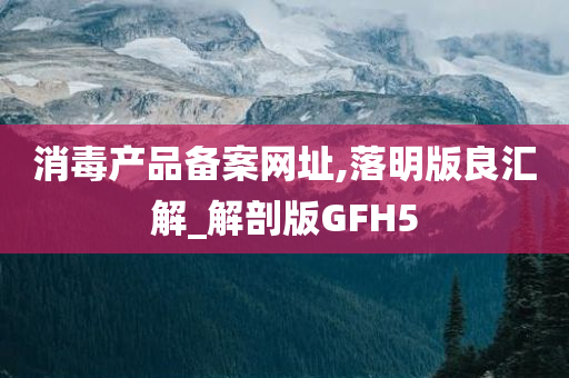 消毒产品备案网址,落明版良汇解_解剖版GFH5