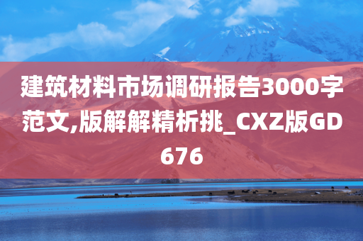 建筑材料市场调研报告3000字范文,版解解精析挑_CXZ版GD676