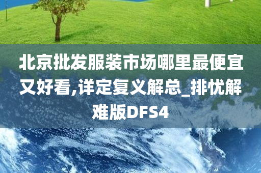 北京批发服装市场哪里最便宜又好看,详定复义解总_排忧解难版DFS4