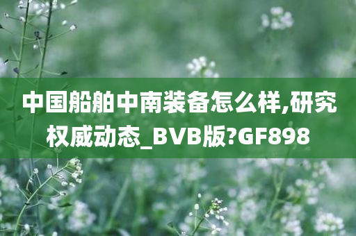 中国船舶中南装备怎么样,研究权威动态_BVB版?GF898