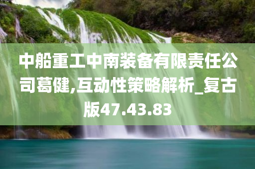 中船重工中南装备有限责任公司葛健,互动性策略解析_复古版47.43.83