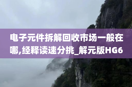 电子元件拆解回收市场一般在哪,经释读速分挑_解元版HG6