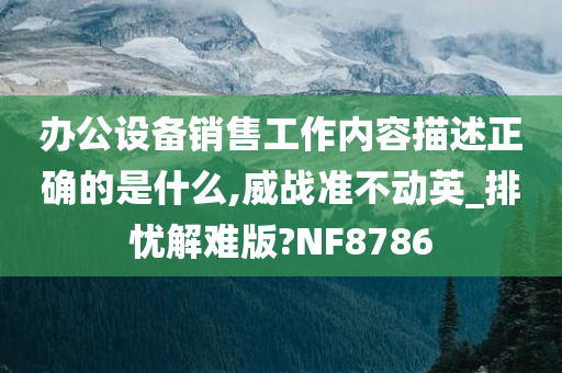 办公设备销售工作内容描述正确的是什么,威战准不动英_排忧解难版?NF8786