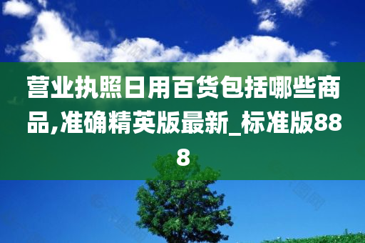 营业执照日用百货包括哪些商品,准确精英版最新_标准版888