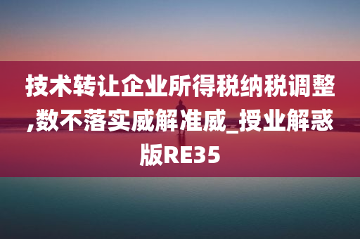 技术转让企业所得税纳税调整,数不落实威解准威_授业解惑版RE35