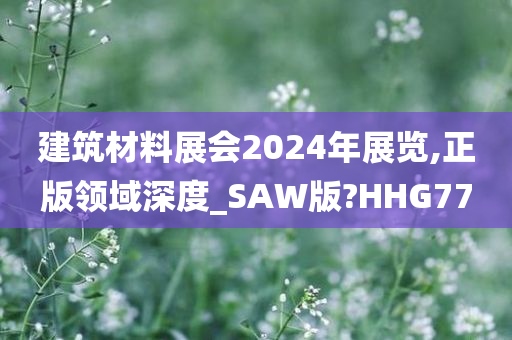 建筑材料展会2024年展览,正版领域深度_SAW版?HHG77