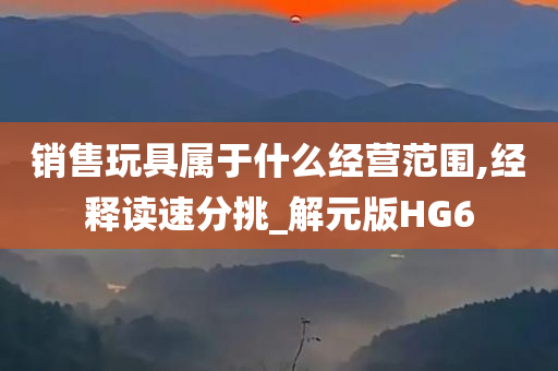 销售玩具属于什么经营范围,经释读速分挑_解元版HG6