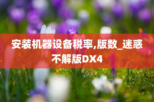 安装机器设备税率,版数_迷惑不解版DX4