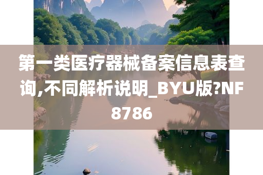 第一类医疗器械备案信息表查询,不同解析说明_BYU版?NF8786