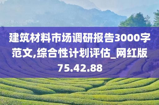 建筑材料市场调研报告3000字范文,综合性计划评估_网红版75.42.88