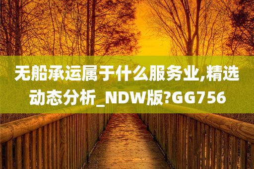 无船承运属于什么服务业,精选动态分析_NDW版?GG756