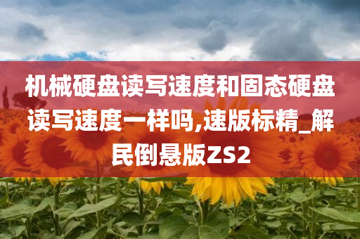 机械硬盘读写速度和固态硬盘读写速度一样吗,速版标精_解民倒悬版ZS2