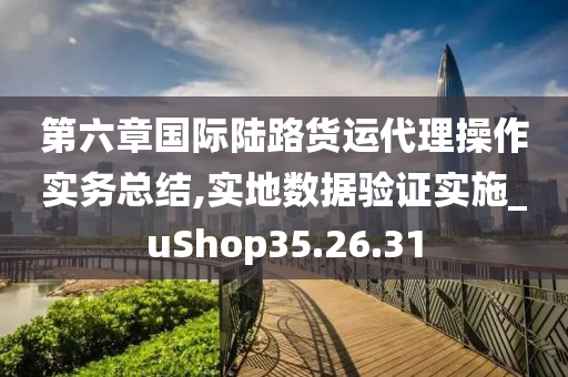 第六章国际陆路货运代理操作实务总结,实地数据验证实施_uShop35.26.31