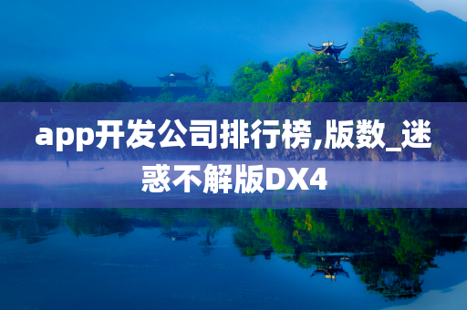 app开发公司排行榜,版数_迷惑不解版DX4