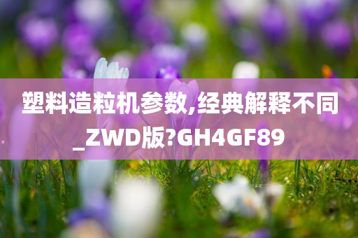 塑料造粒机参数,经典解释不同_ZWD版?GH4GF89