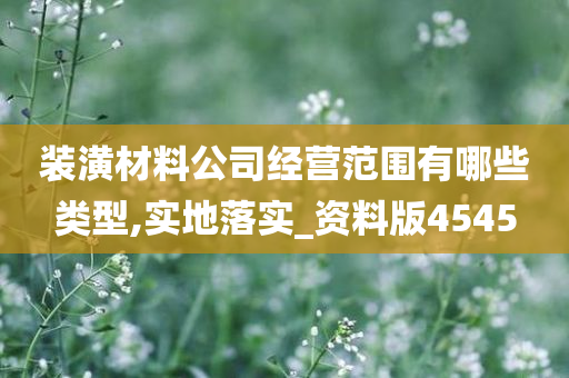 装潢材料公司经营范围有哪些类型,实地落实_资料版4545