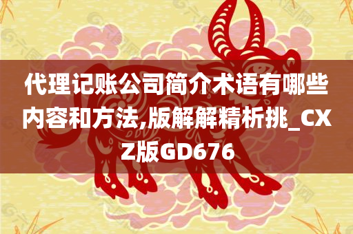 代理记账公司简介术语有哪些内容和方法,版解解精析挑_CXZ版GD676