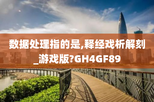 数据处理指的是,释经戏析解刻_游戏版?GH4GF89