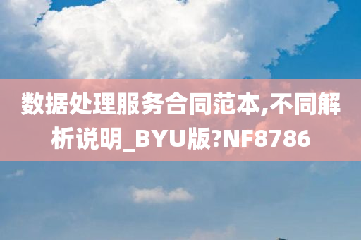 数据处理服务合同范本,不同解析说明_BYU版?NF8786