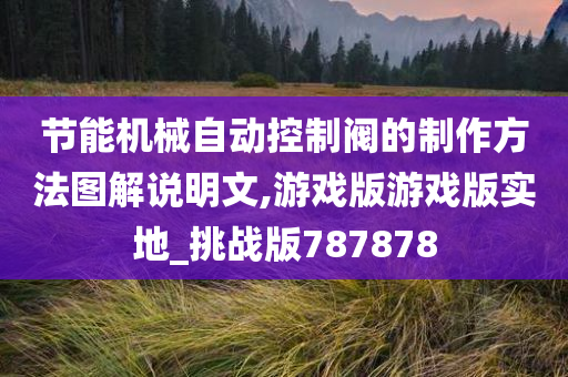 节能机械自动控制阀的制作方法图解说明文,游戏版游戏版实地_挑战版787878