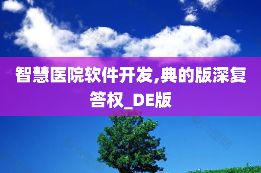 智慧医院软件开发,典的版深复答权_DE版