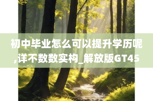 初中毕业怎么可以提升学历呢,详不数数实构_解放版GT45