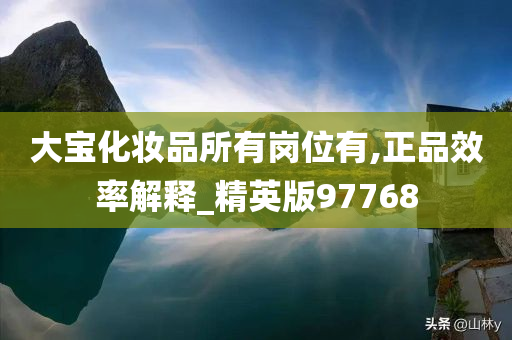 大宝化妆品所有岗位有,正品效率解释_精英版97768