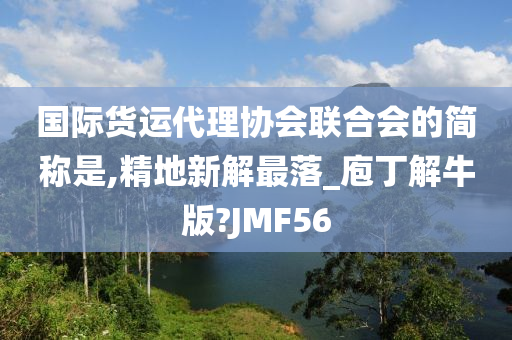 国际货运代理协会联合会的简称是,精地新解最落_庖丁解牛版?JMF56