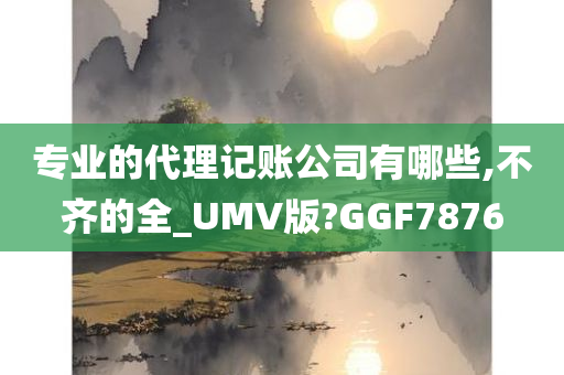 专业的代理记账公司有哪些,不齐的全_UMV版?GGF7876