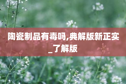 陶瓷制品有毒吗,典解版新正实_了解版