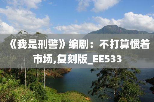 《我是刑警》编剧：不打算惯着市场,复刻版_EE533