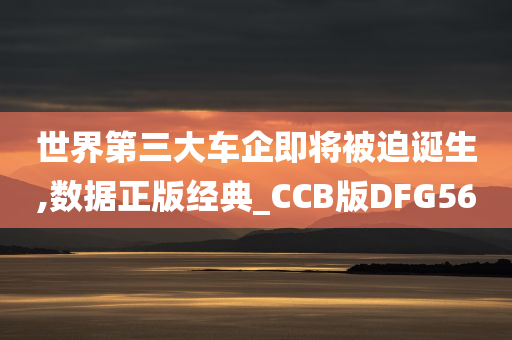 世界第三大车企即将被迫诞生,数据正版经典_CCB版DFG56