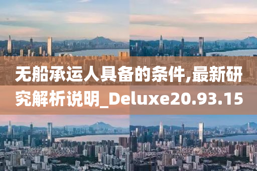 无船承运人具备的条件,最新研究解析说明_Deluxe20.93.15