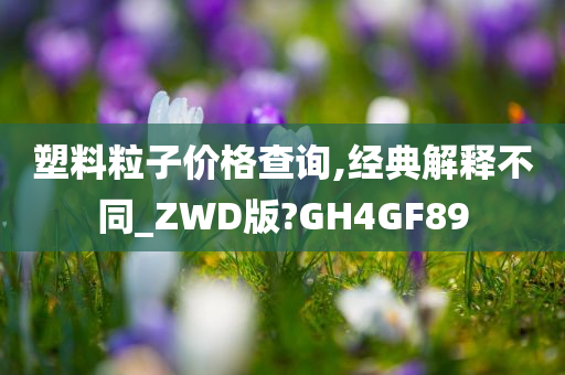 塑料粒子价格查询,经典解释不同_ZWD版?GH4GF89