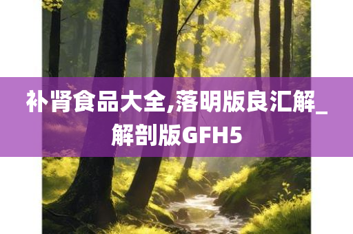 补肾食品大全,落明版良汇解_解剖版GFH5