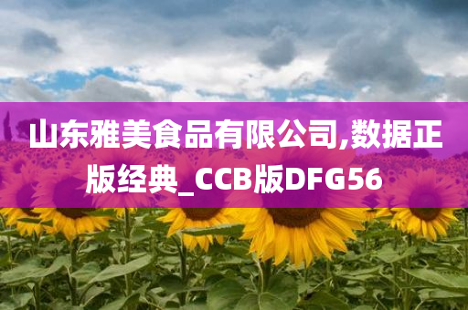 山东雅美食品有限公司,数据正版经典_CCB版DFG56