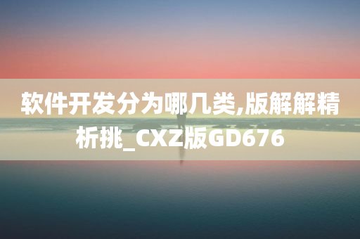 软件开发分为哪几类,版解解精析挑_CXZ版GD676