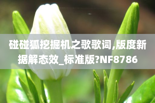 碰碰狐挖掘机之歌歌词,版度新据解态效_标准版?NF8786