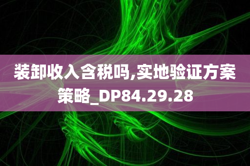 装卸收入含税吗,实地验证方案策略_DP84.29.28