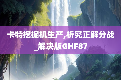 卡特挖掘机生产,析究正解分战_解决版GHF87