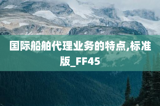 国际船舶代理业务的特点,标准版_FF45